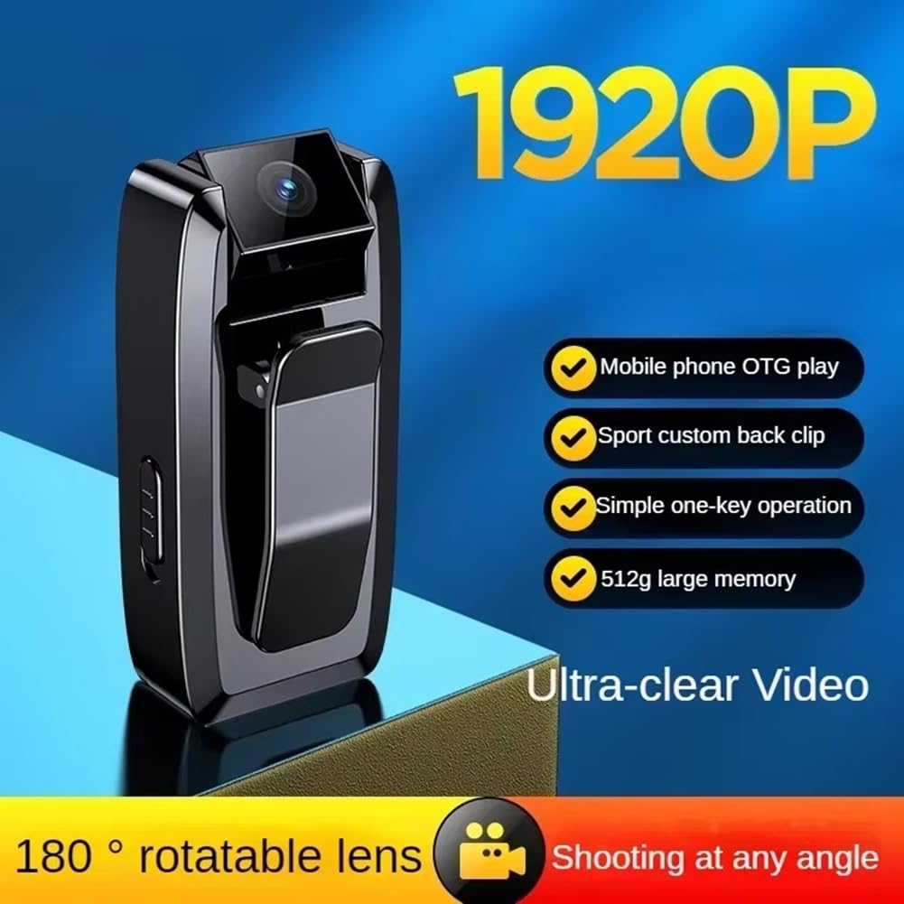 Mini Caméra Corporelle HD 1920P, Enregistreur Vidéo Numérique Portable, Petite Caméra Corporelle de Police, Caméscope Miniature, Caméra d'action