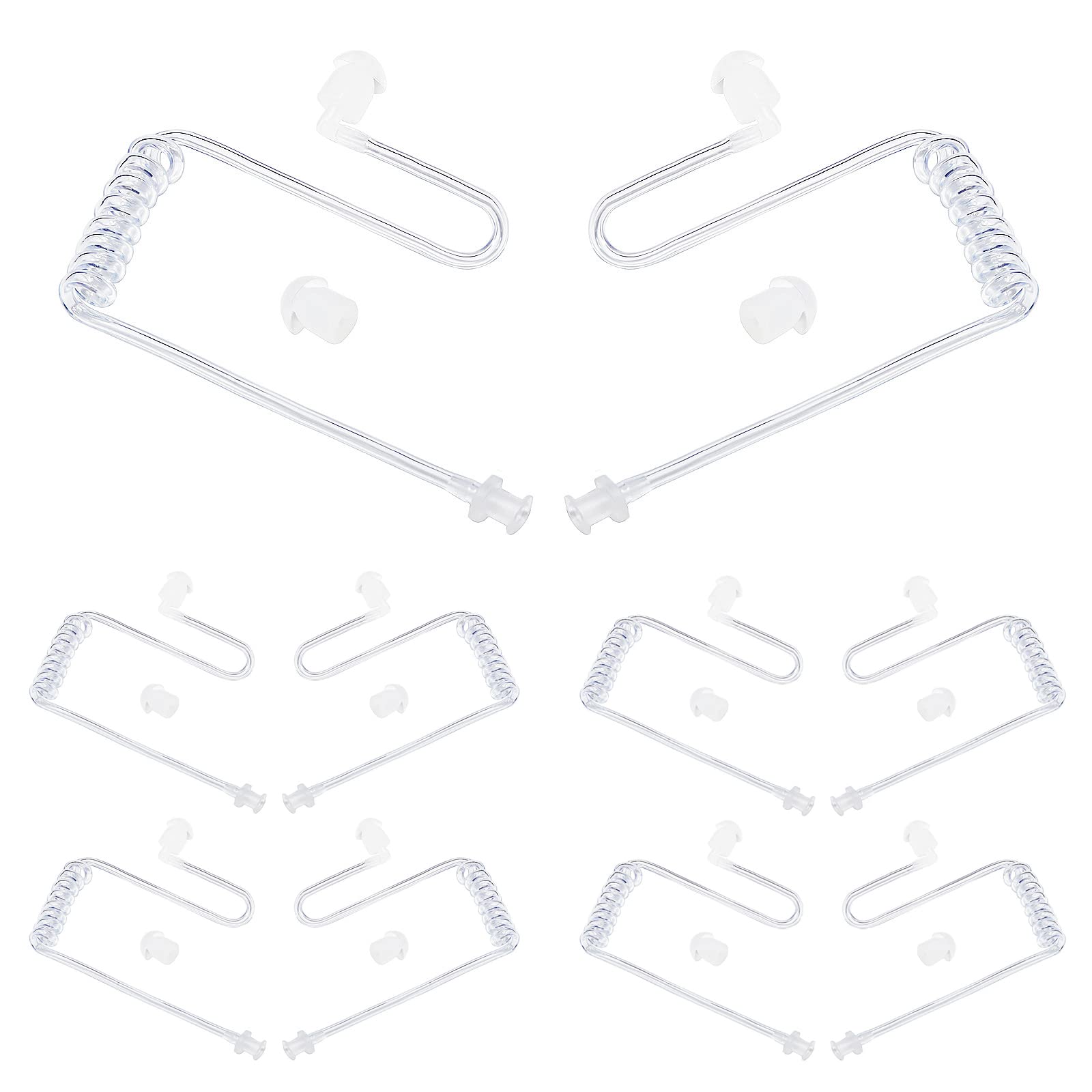 Tube d'air Acoustique Secret de Remplacement Compatible avec Les Oreillettes de sécurité pour Talkie-walkie du FBI Motorola Kenwood Baofeng (10 pièces, Transparent)