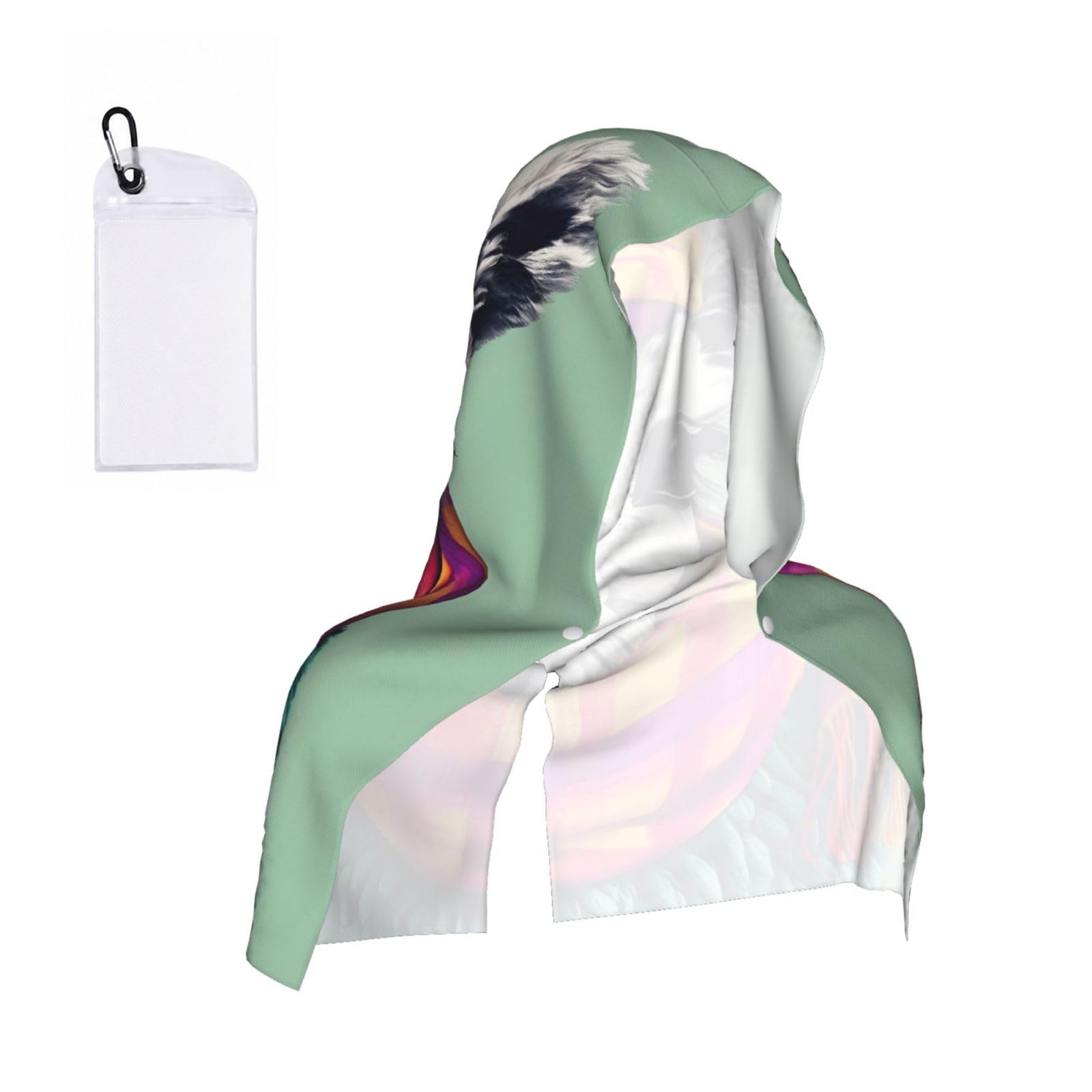 DUWAA Llama In A Scarf Print Reusable Hoodie Cooling Neck Wrap, Hot Weather Outdoor Sports Workout Head Towel For Stay Chill