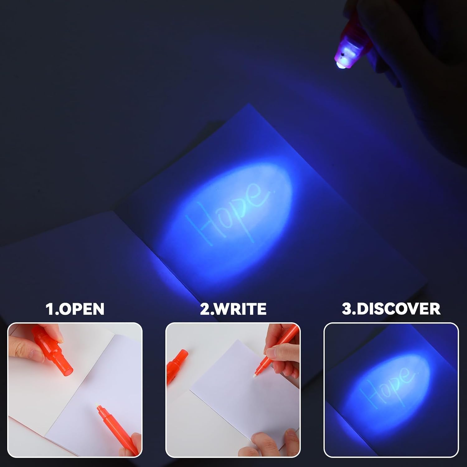 ZOIIWA 48 PCS Pixel Theme Party Favors 24 Invisible Ink Pens Bulk with UV Light and 24 Mini Notepads for Kids 4-8 8-12, Spy Game Pens Magic Marker for Kids Birthday Supplies Gifts Goodie Bags Stuffers