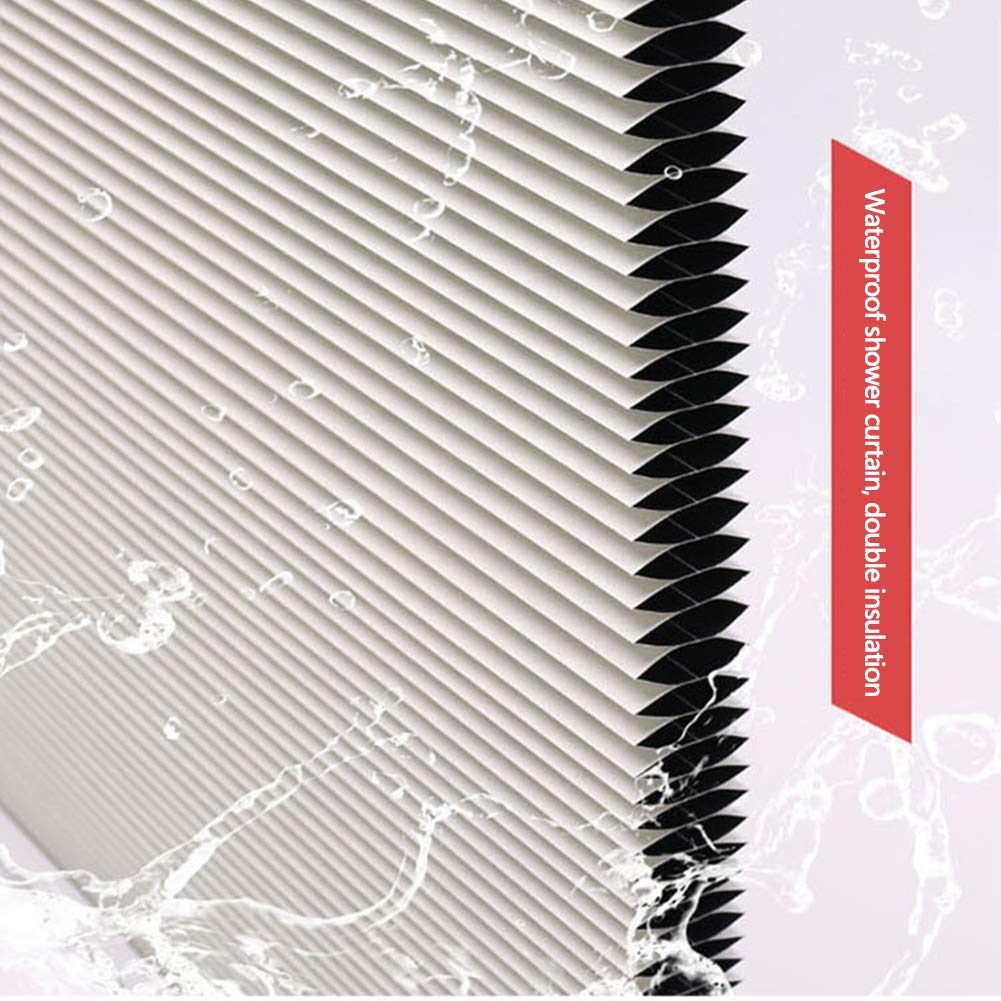 Cortina de Ducha Invisible magnética, Multifuncional Plegable en seco y en húmedo tabique de separación, baño de Agua y Moho-Prueba Cortina de Ducha,Negro,200 * 181/210cm
