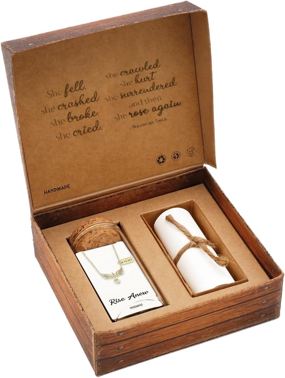 quan jewelry Phoenix Pendant Women Necklace, Bird Charm with Motivational Quote Card,Gift for Mom, Sister - Handmade - Image 4