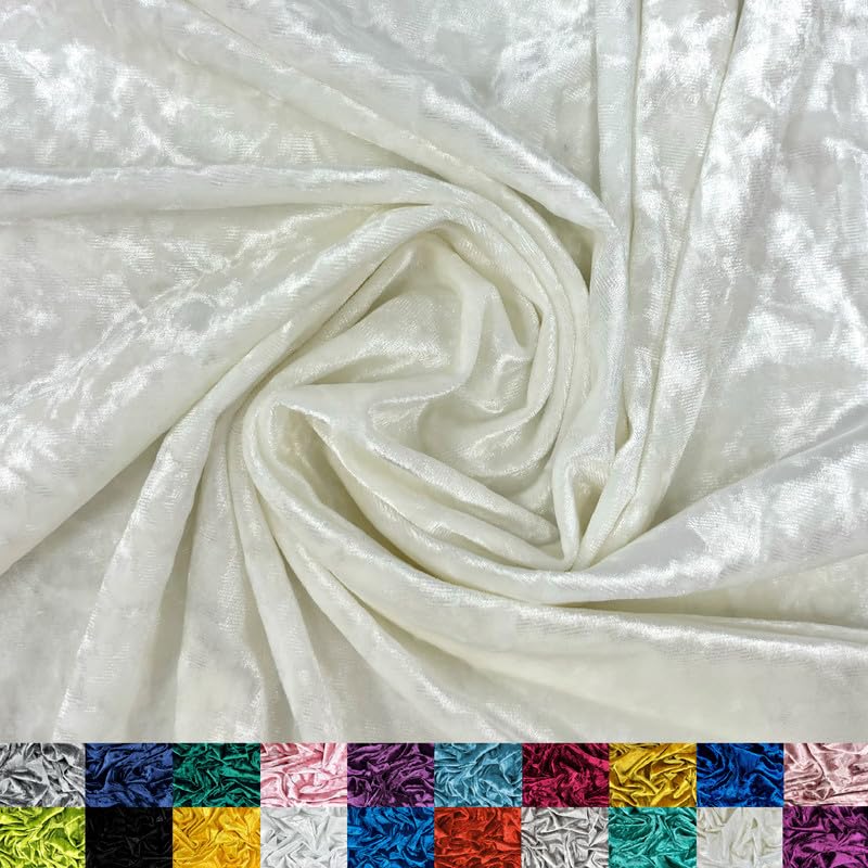 Ice Fabrics Stretch Crushed Velvet Fabric by The Yard - 60/62" Wide Soft Velvety Fabric for Sewing Apparel, Upholstery, Curtains & Decor - 250 GSM -