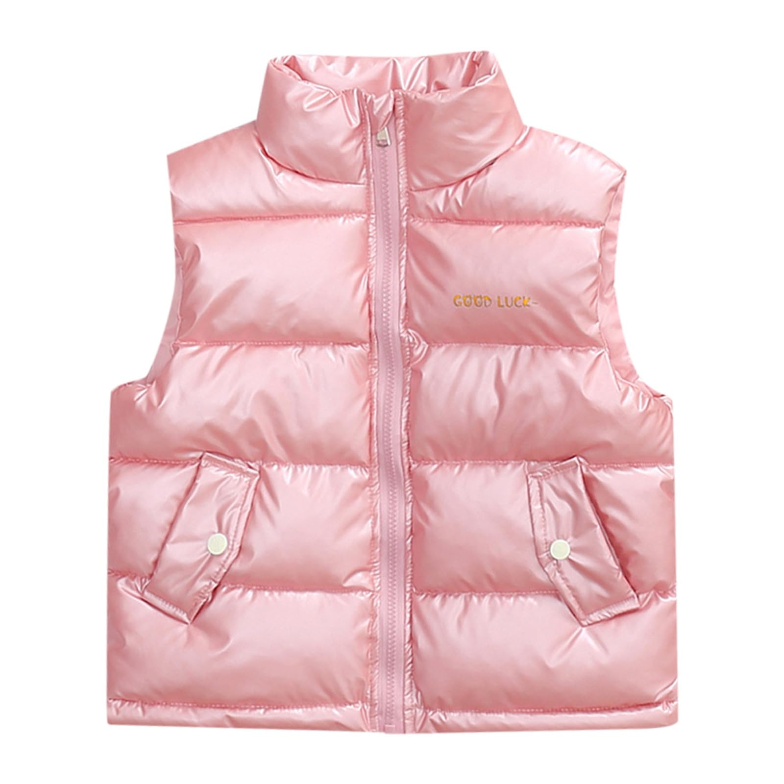 Generisch Gilet d'hiver chaud et léger pour enfant garçon et fille - Vêtement d'extérieur - Col montant - Jolie veste sans manches - Doudoune pour bébé