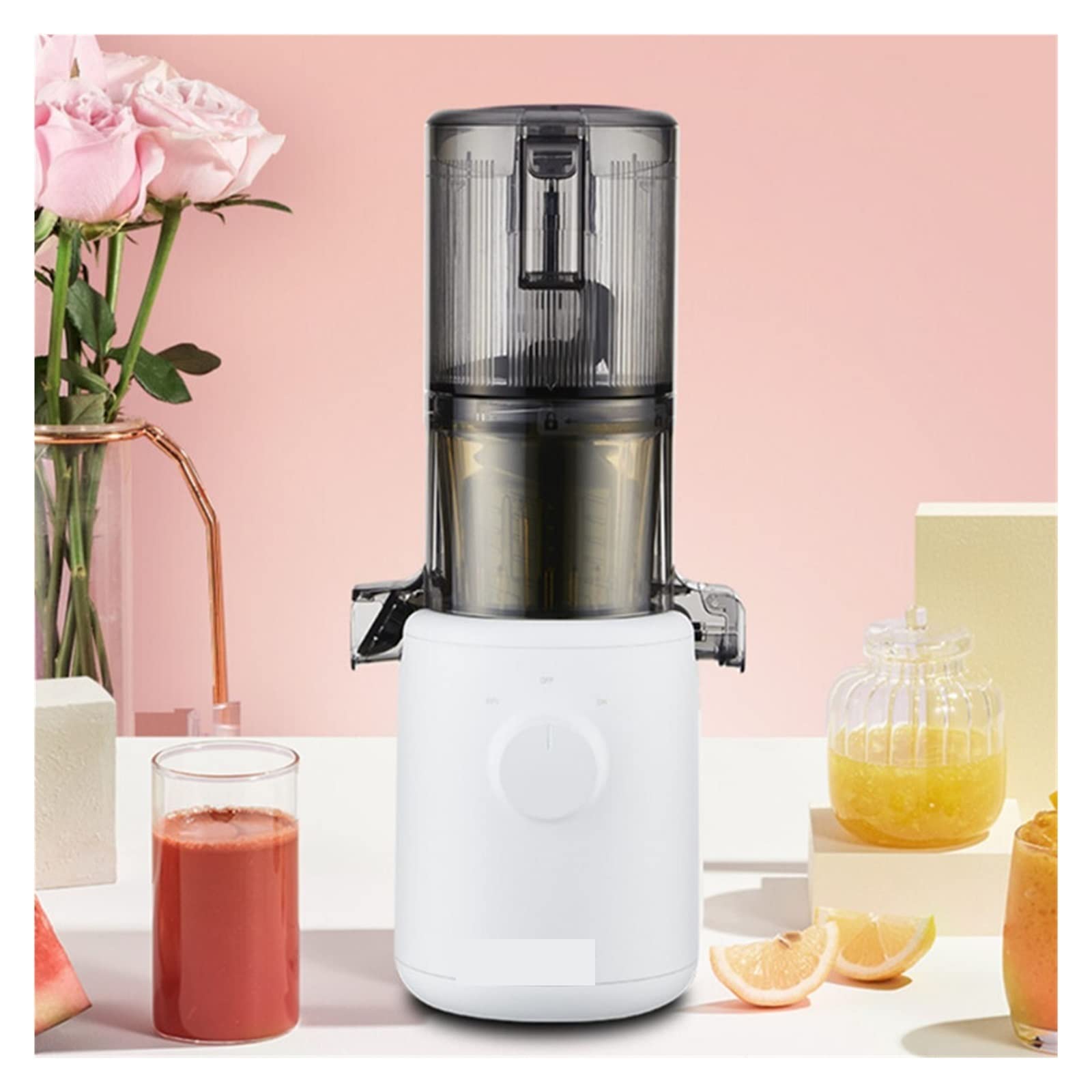 MIIKHI Juice Machine Small Mini Juicer Net Juice Dregs Separation Portable Blender Juicer Extractor (Color : Wit, Size : E) (Wit E)