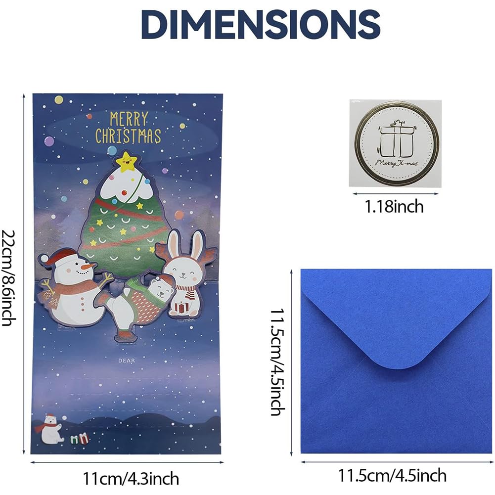 Carte Enveloppe Noel, Carte De Noël Pop-Up, Carte Joyeux Noel Avec Enveloppe, Carte Du Pere Noel