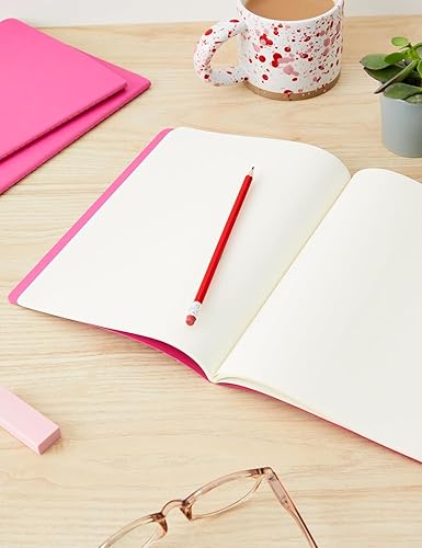 Miniatura 2 de Moleskine Cahier Diario, tapa suave, XL (7.5 x 9.5 pulgadas), lisoen blanco, rosa cinético, 120 páginas (juego de 3)