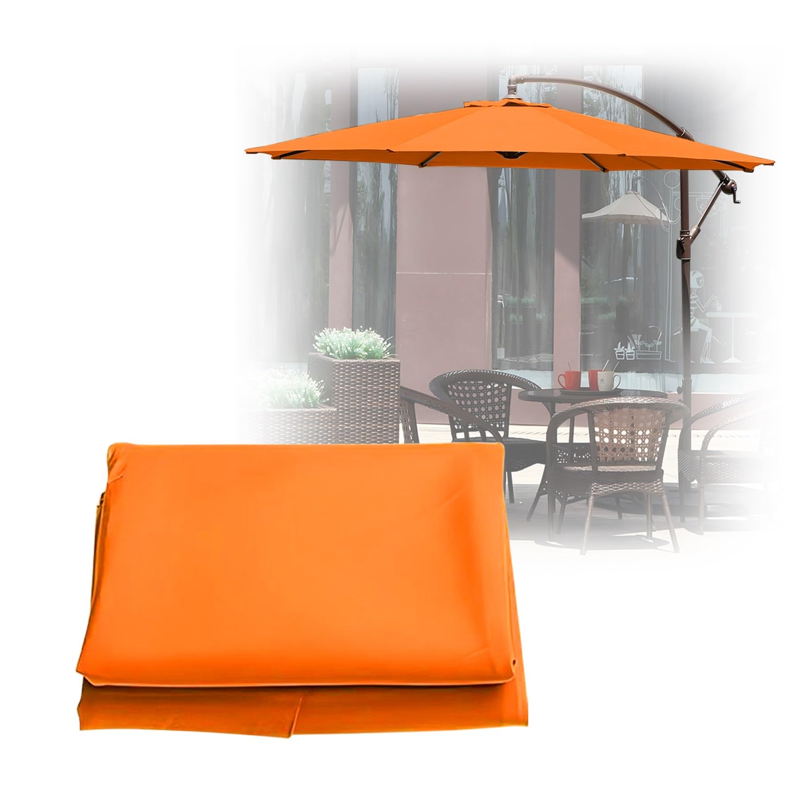 ESOYAWE Garden Parasol Covers Replacement Parasol Canopy, 6 Ribs 8 Ribs Patio Umbrella Replacement Canopy, Waterproof UV Protection Outdoor Parasol Fabric Replacement (Canopy Only)