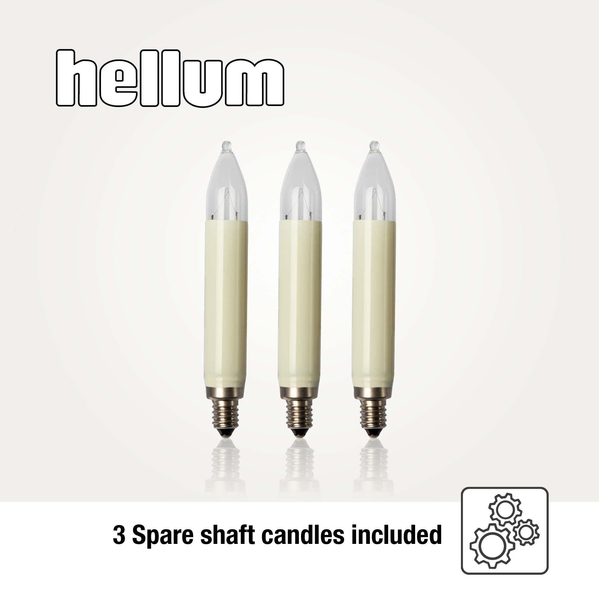 Hellum guirlande sapin, made in Germany, bougies à clip, 15 lampes, longueur 9,8 m, câble vert, blanc chaud, intérieur, prise séparable, 3 bougies de rechange, sans LED <59 lm 430059