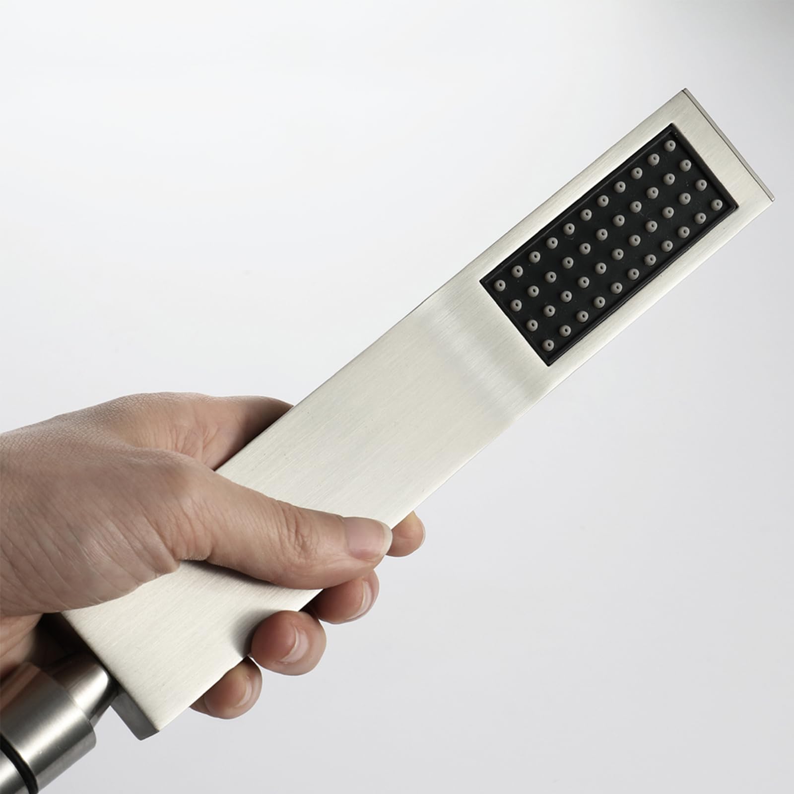 Handbrause Aus Messing, Quadratisch – Mit 150 Cm Schlauch, Verchromt, 45 Düsen