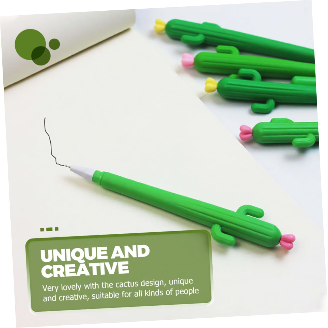 DOITOOL 2 Ensembles Lot De Stylos Gel Forme Cactus Pour Étudiants Design Créatif Et Décoratif Polymère Stylos Pour Et Dessin 25 Pièces * 2