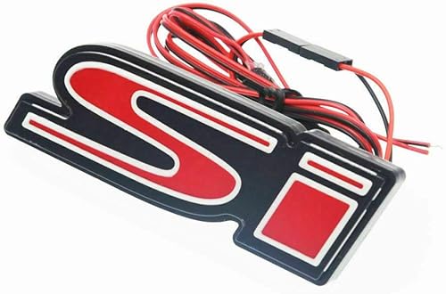 Miniatura 1 de Emblema 3D LED rojo SI insignia emblema luz frontal rejilla adorno emblema para Honda Civic