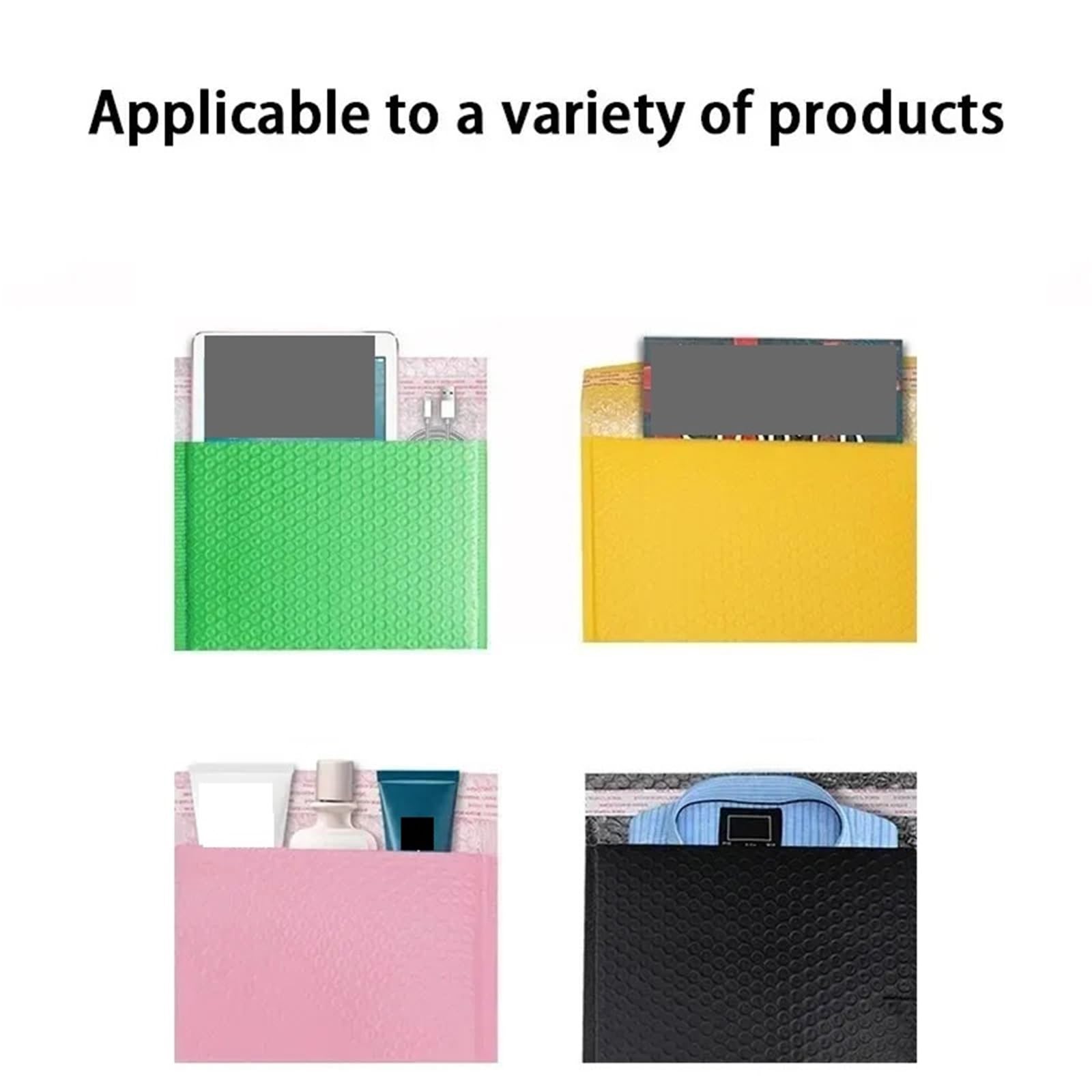 100 pièces sacs d'enveloppe en mousse noire auto-scellants enveloppes d'expédition rembourrées avec sac à bulles de paquets pour CD & Bijoux(PURPLE,15 * 20cm)