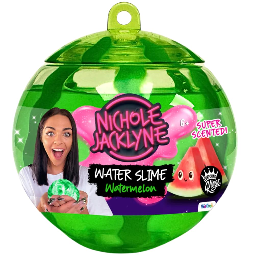 Nichole Jacklyne Watermelon Scented Water Slime Kids Toy, Non-Sticky Sensory Gift for Boys and Girls, Stress Relief Slime Party Favor, Birthday Gift, Classroom Fidget Prize 15oz (Watermelon)