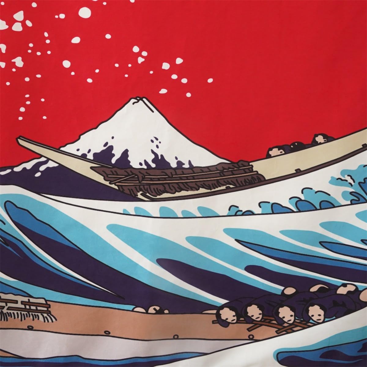 Ofat Home Japanese Monster Tapestry The Great Wave off Kanagawa Painting Wall Hanging Decor Poster, 59"x78.7" (monster)