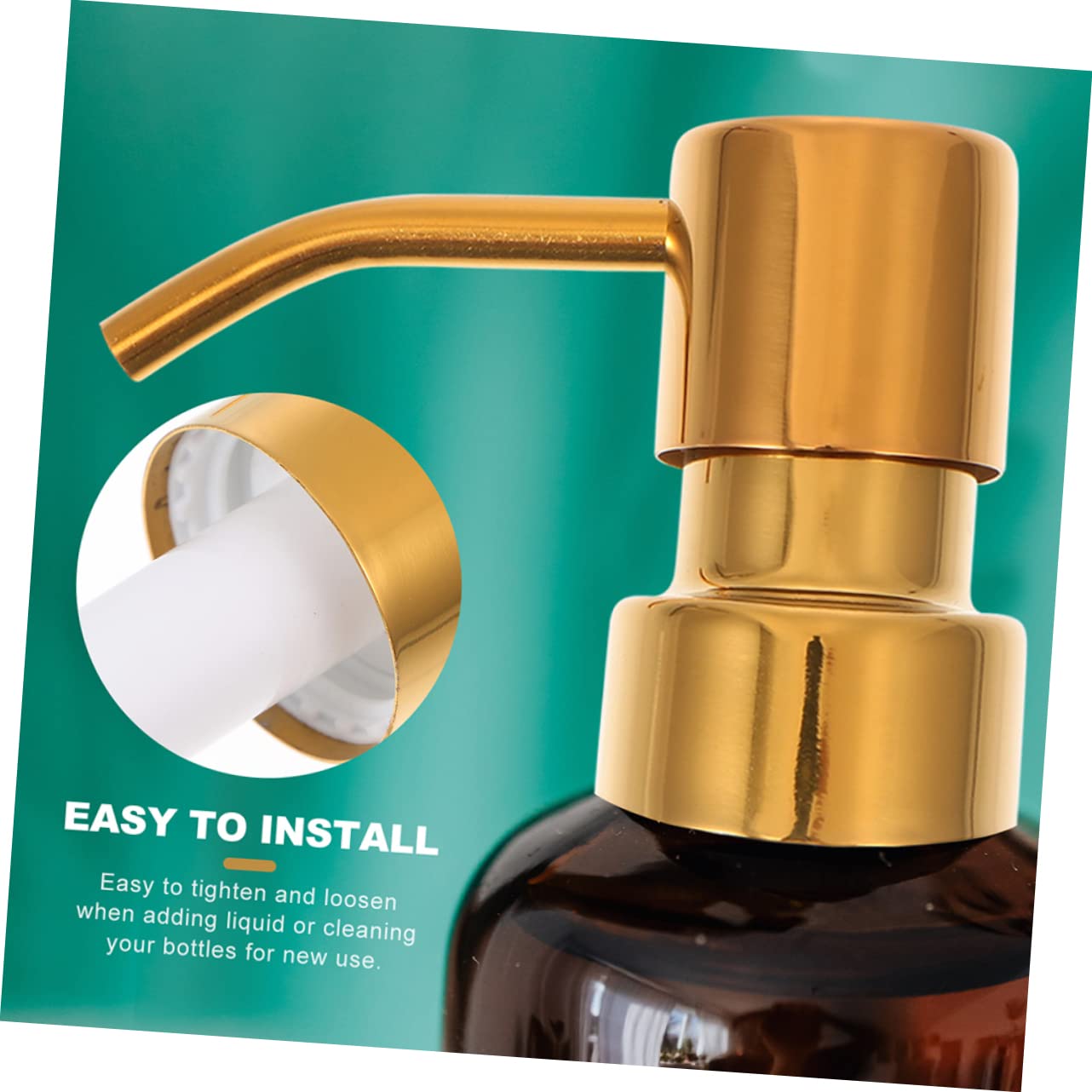 BESTYASH 2Pcs Stainless Steel Lotion Bottle Dispenser Pumps Replacement Soap Pumps for Home Use Elegant Finish for Shampoo Hand Soap and More