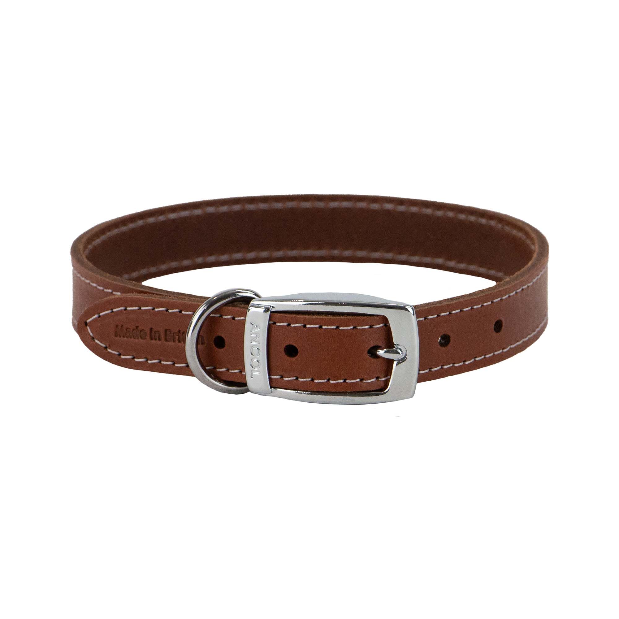 Ancol Heritage Leather Sewn Dog Collars - Tan - 31Cm Size 2