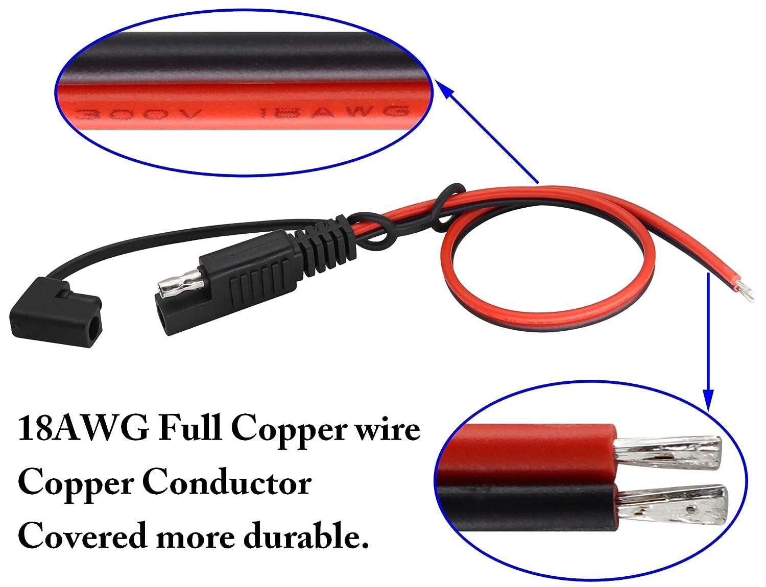 Nuovo cavo di prolunga automobilistico SAE Power 30CM 10A fai da te 18AWG 2 pin con cavo connettore SAE disconnessione rapida di alta qualà  34