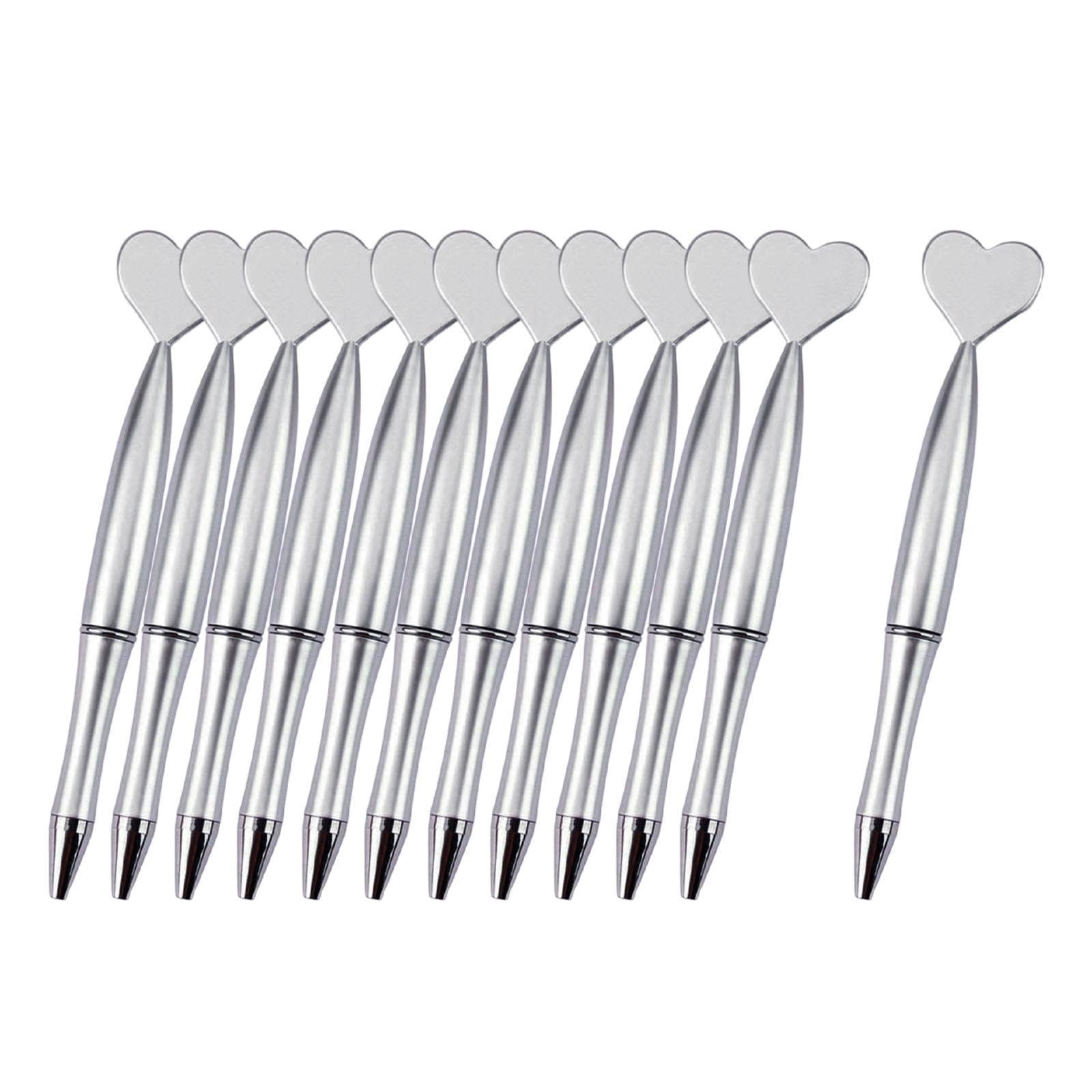 12Pcs Valentine's Heart Shaped Pens for Party Supplies Office Journaling Silver-image-7