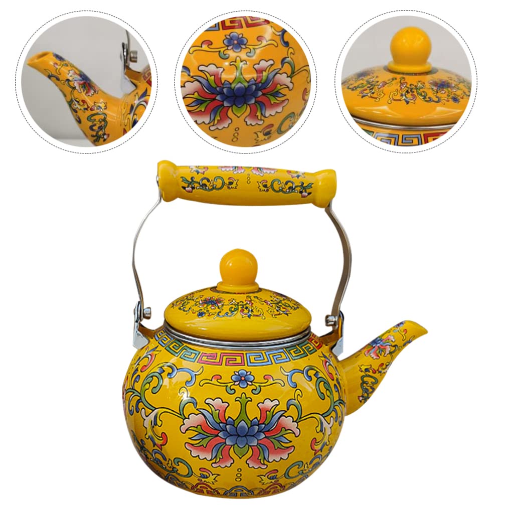 Healeved Floral Enamel Tea Kettle - 2.2L, Induction Compatible -3 Healeved Floral Enamel Tea Kettle - 2.2L, Induction Compatible -3