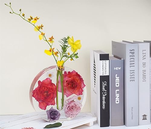 Miniatura 4 de Tubo de ensayo de florero redondo hexagonal, dispositivo de flores, moldes de resina de plantas de agua, moldes de silicona para resina, moldes de