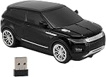 Cool SUV Car Shaped Cordless Mouse, Auto Sleep Long Battery Life, 2.4Ghz Computer Mouse with USB Receiver, 1600 DPI Optical Cordless Mice, for Desktop, Laptop, Computer (Black)
