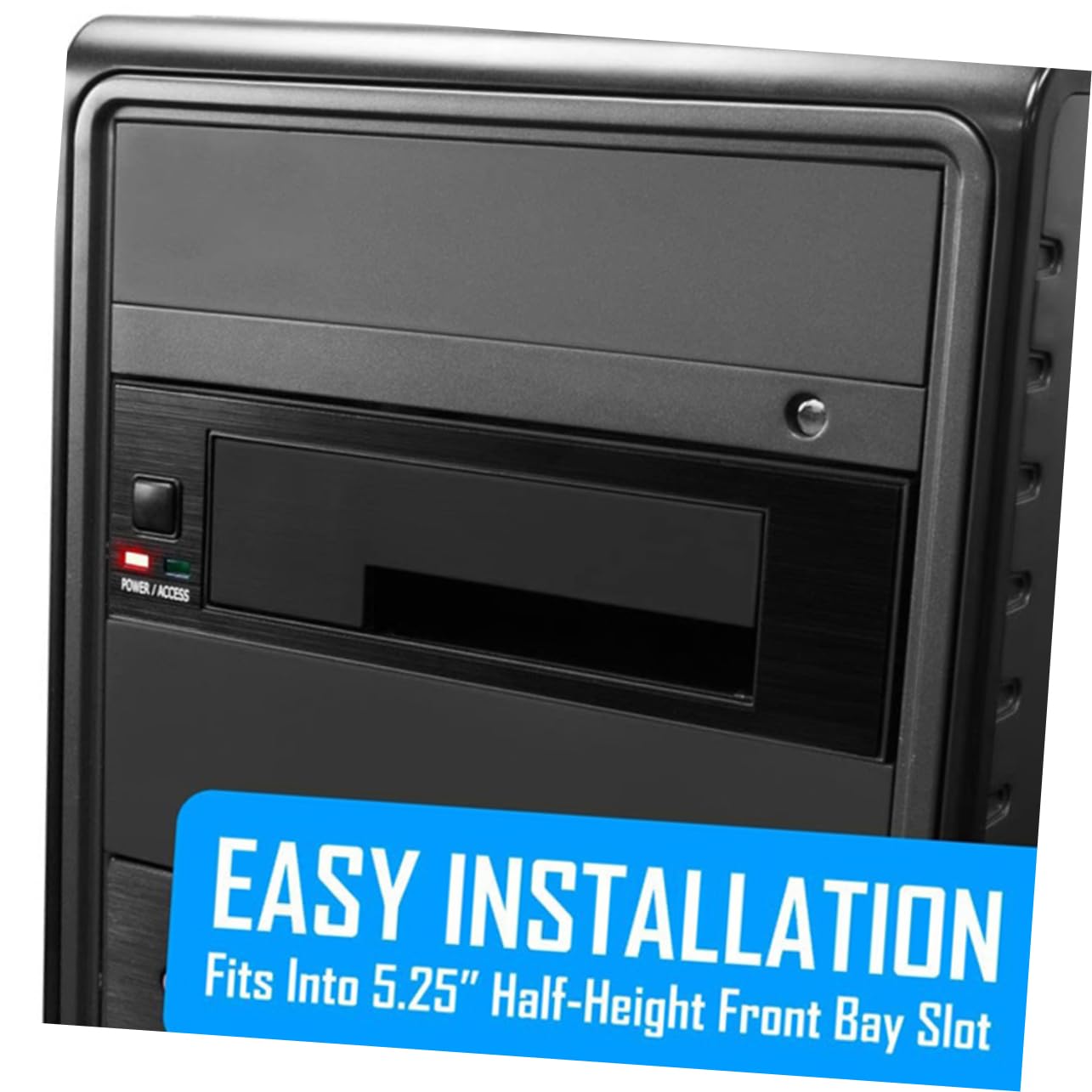 Kit de Montaje de Disco Duro Interno de 5, 25 Pulgadas Negro | Soporte para Unidades de 2, 5 y 3, 5 Pulgadas, Acero Inoxidable y Plástico, Instalación sin Tornillos