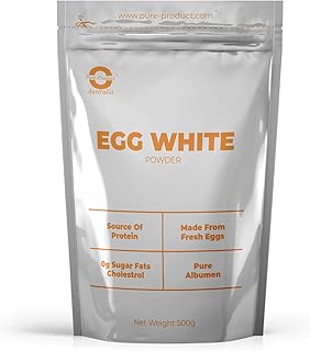 Pure Product Australia - Egg White Protein Powder - Lactose-Free, Dairy-Free, Gluten-Free, Unflavored - 500g | High-Qualit...