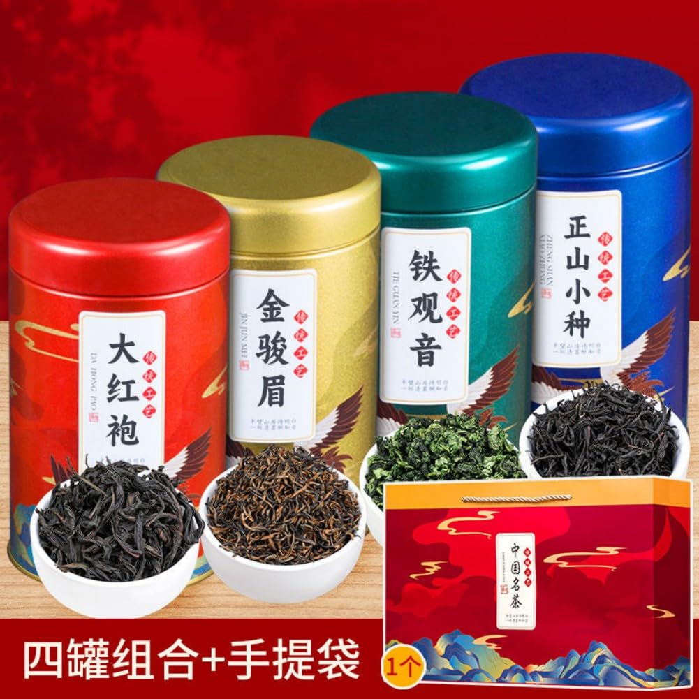 Black Tea Bags, Jin Jun Mei, Zheng Shan Xiao Zhong, Oolong Tea, Da Hong Pao, Tie Guan Yin Authentic Strong Aroma Canned Combination Pack 500g, Handmade Flowering Tea Herbal Teas - 1151