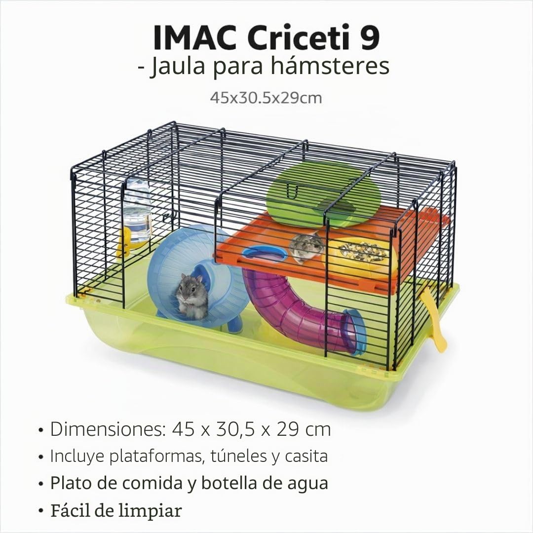 IMAC Jaula Roedor CRICETI 9 para Pequeños Mamíferos