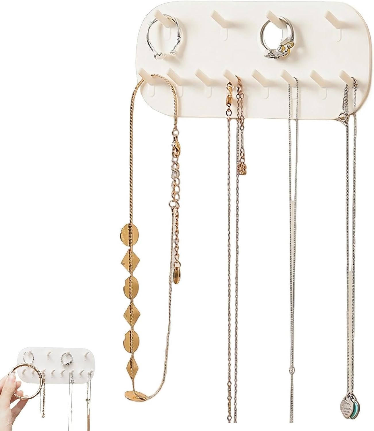 Wall Mount Jewelry Organizer Acrylic Necklace Holder Jewelry Hook