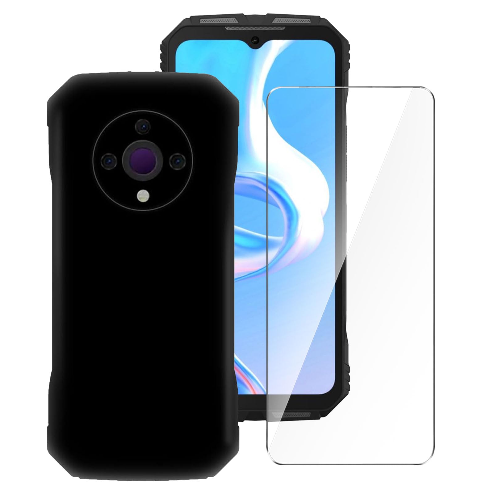 AQGG Custodia per Doogee V31GT (6.58) Cover, 2 Pezzi Transparent + Black Protettivo Sottile Morbido Silicone Custodia Protezioni Skin Bumper - per Doogee V31GT