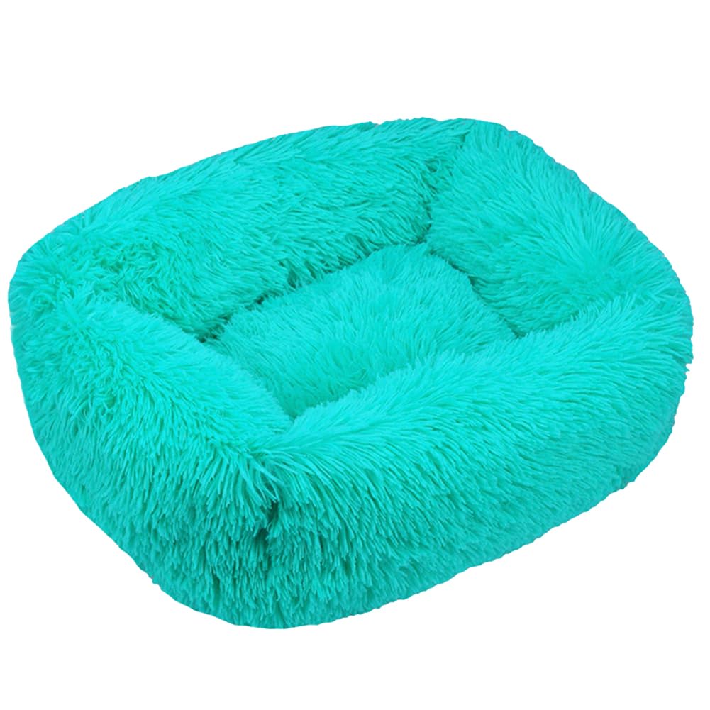 HotYou Plush Donut Dog Bed, Calming Rectangle Bed for Cat Dog 2.5-40KG, Soft and Fluffy Cuddler Pet Cushion Self-Warming Puppy Beds Machine Washable,Green 1,S 55 * 45 CM(<5KG) — image 1