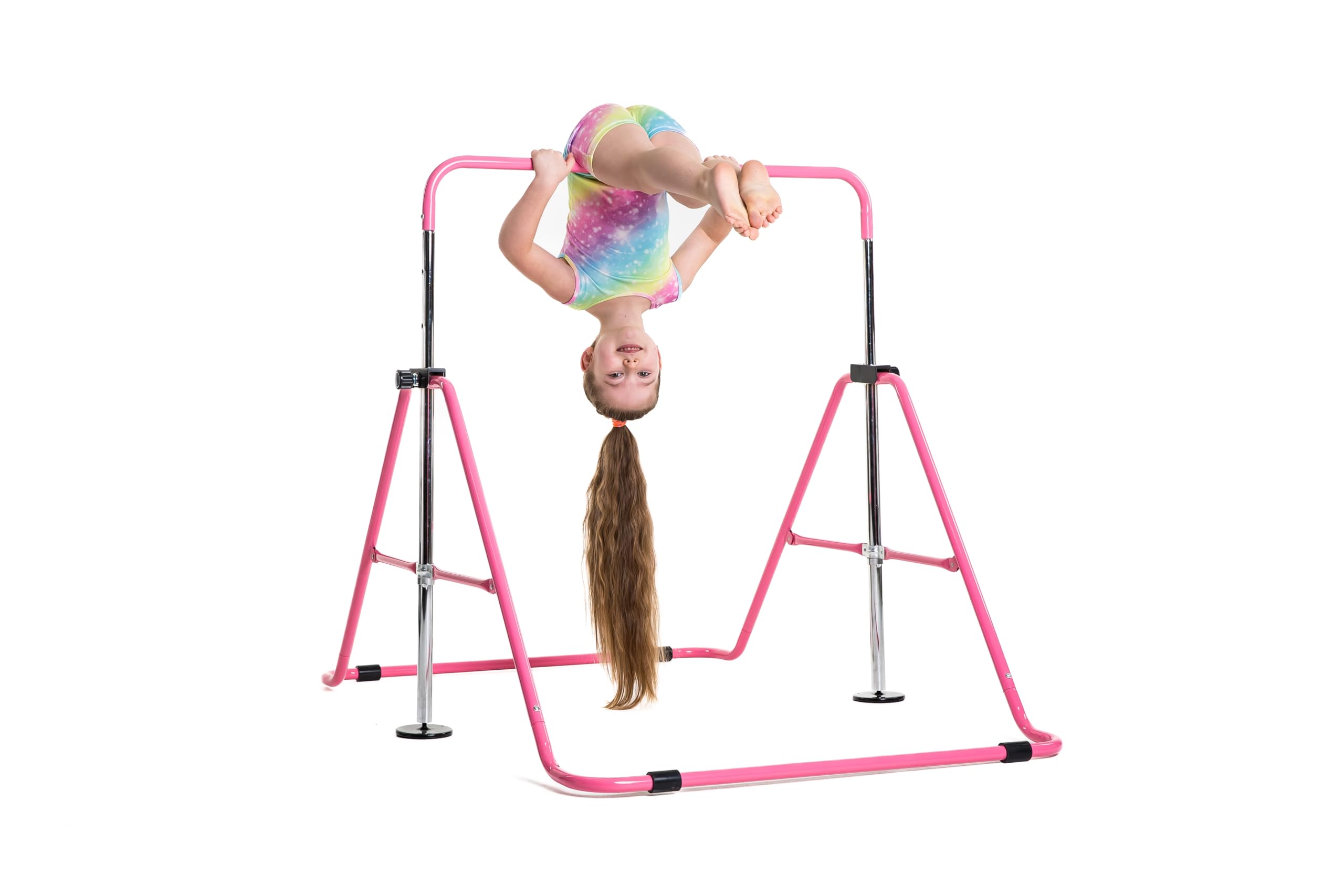 Barra de gimnasia para interiores y niños, altura ajustable para el hogar, estable y segura, barra de gimnasia con anillos y asas, resistente