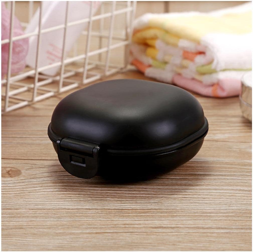 soap dish, Holder Plastic with Lid Soap Box Dish Plate Case Shower for Home Camping Travel(O)