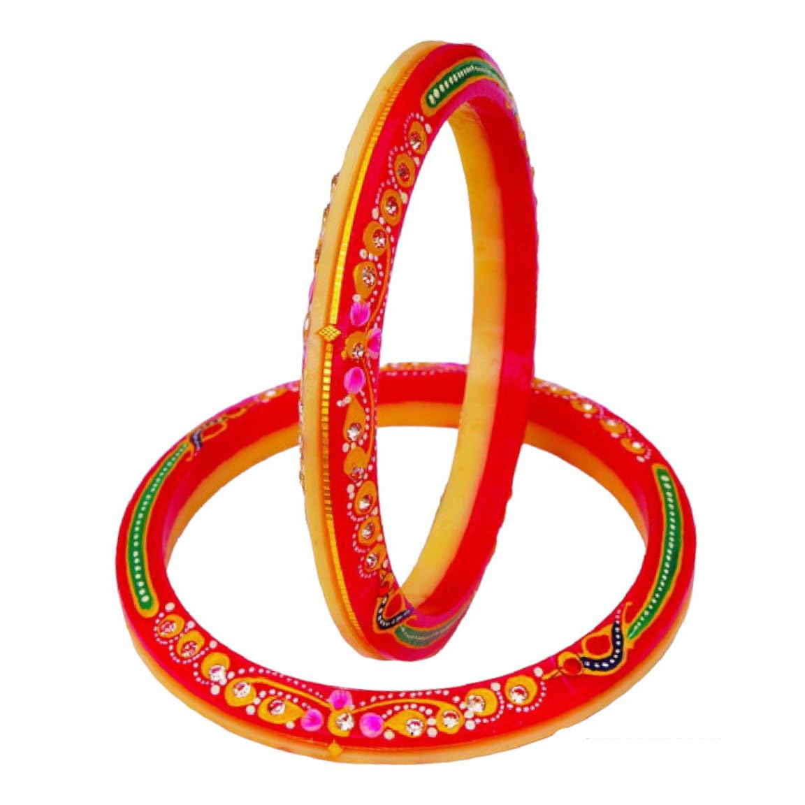 Premokshi 22kt (916) Yellow Gold Handmade Pola Bangles/Wedding Chooda/Churas for Women with Purity Certificate | Set of 2pcs | 2.6 size - orange (B0CNND843Z) Amazon Price History, Amazon Price Tracker