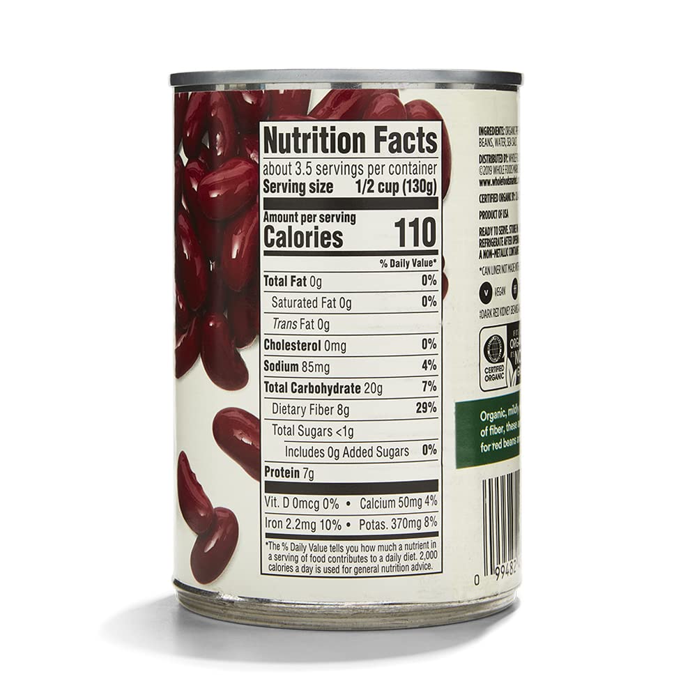 365 by Whole Foods Market, Organic Dark Red Kidney Beans, 15.5 Ounce (Pack of 4)