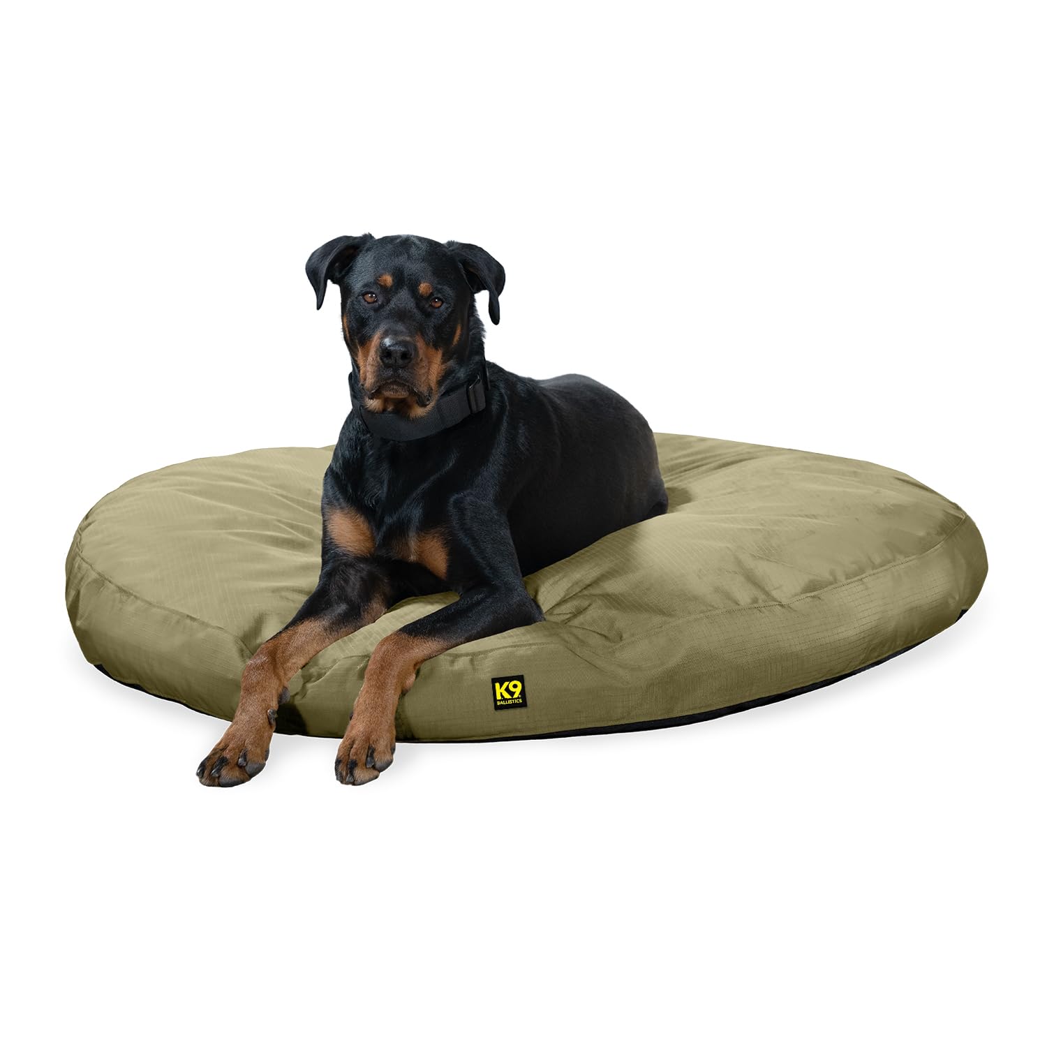 K9 Ballistics Round Tough Nesting Pillow Dog Bed Chew Resistant, Water Resistant, Washable for Dogs That Like to Play Rough - Large, Sage Green