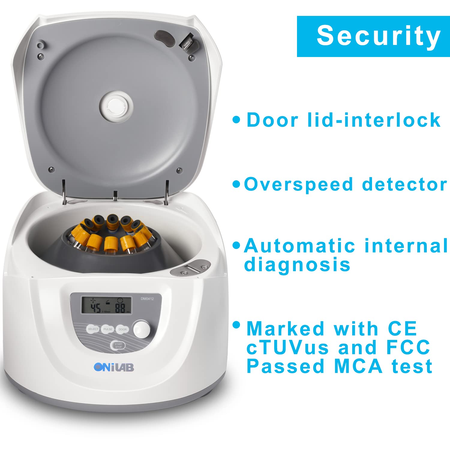ONiLAB Lab benchtop Centrifuge Machine 8x15mL, 12x10mL/7mL/1.55ml, Digital Desktop Lab