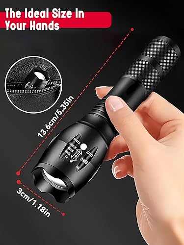 Miniatura 4 de Linterna LED pequeña con 5 modos, luz de flash de enfoque ajustable impermeable para accesorios tácticos y de campamento al aire libre