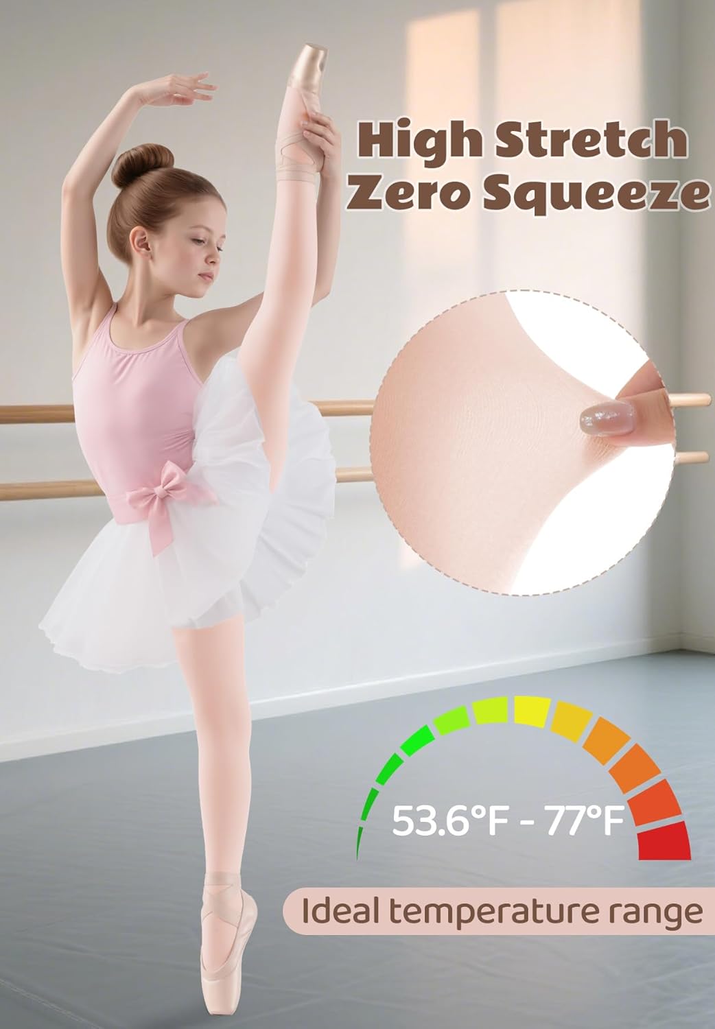 Zando 6 Pairs Toddler Ballet Tights for Girls 1-14 Y - Ultra Soft Velvet Girls Dance Tights for Daily Dance School Christmas - Image 3