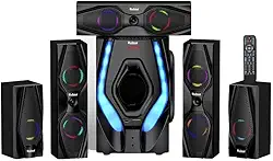 Sistema de Som 5.1 Home Theater Preto, Potência de Pico de 800W, Sistema Áudio Doméstico, Áudio Imersivo para Cinema e Jogos