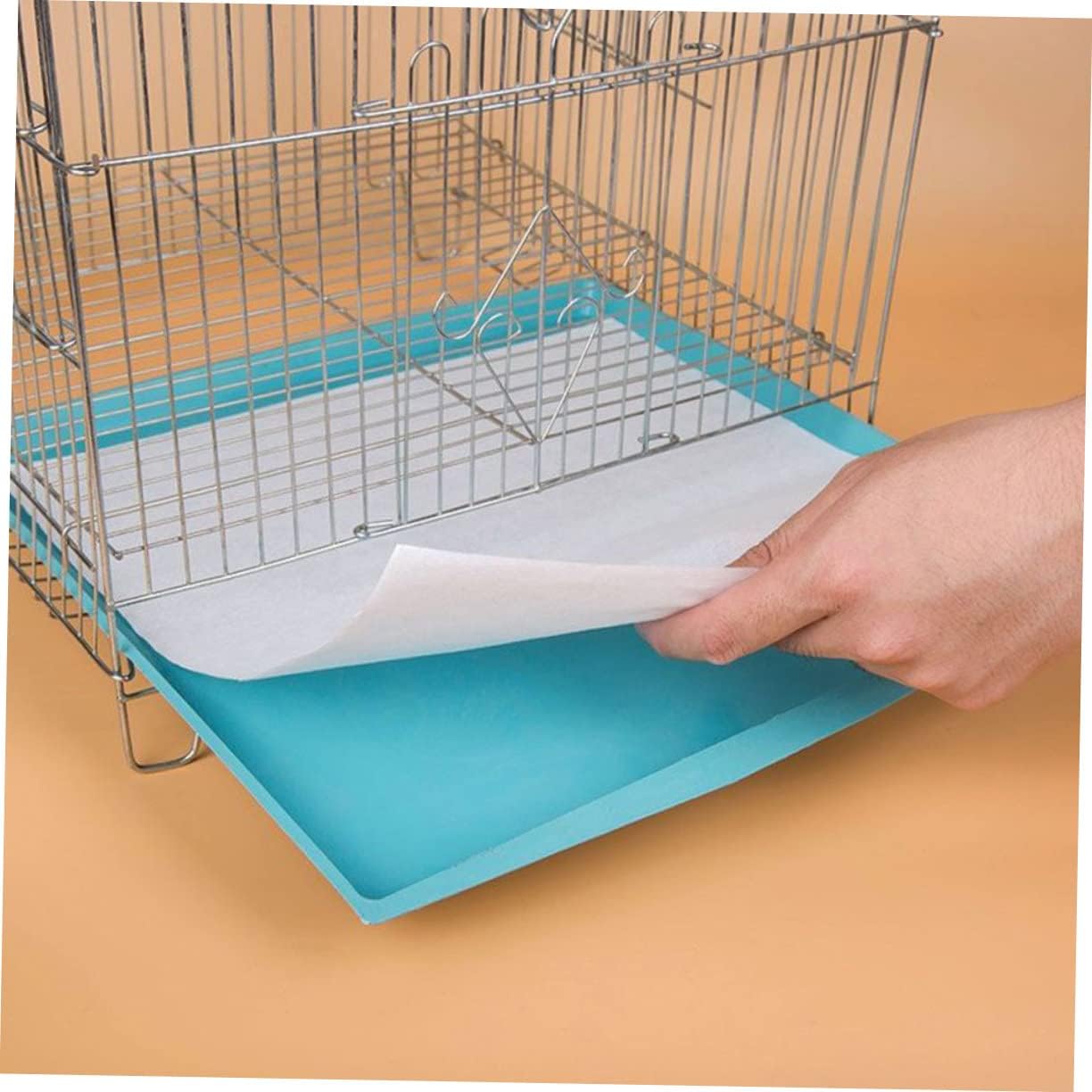 300pcs Bird Cage Liner Paper Absorbent Thick Pads for Parrot Parakeet and Bird Cages Easy to Clean and Replace