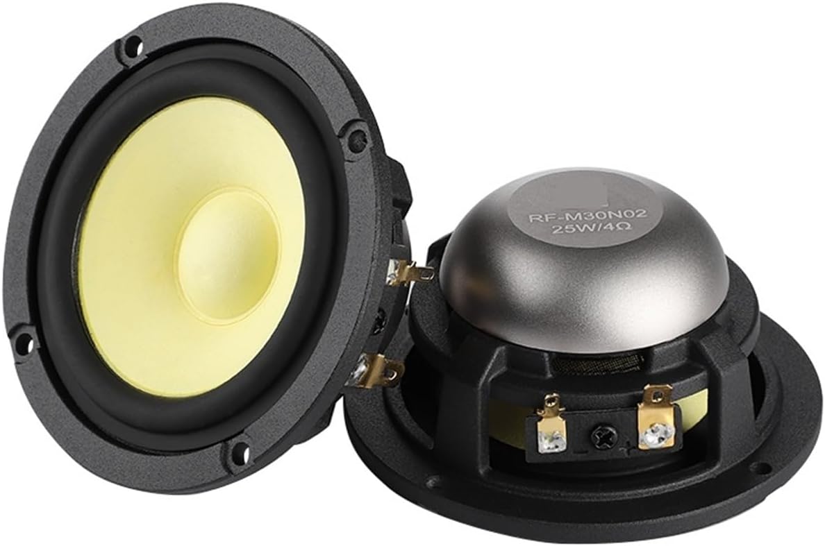 For AIYIMA 2Pcs 3 Inch Midrange Speaker 4 Ohm 8 25W Car Audio Hifi Loudspeaker Music Sound Home Theater Neodymium(4 Ohm Speaker)