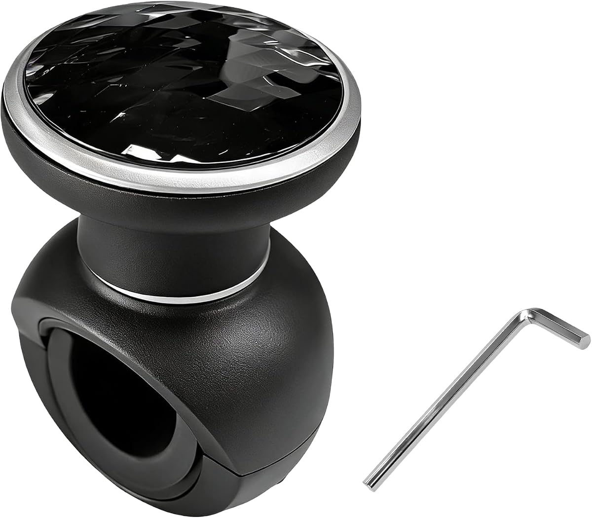 Steering Wheel Knob Spinner, Non-Slip Turning Assist Knob Power Handle with Metal Bearing, 360 Degree Rotation Driving Steering Wheel Booster for Cars Trucks Tractors Boats