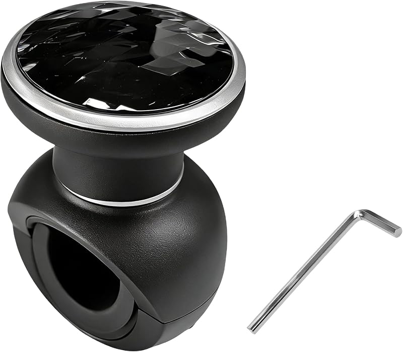 Steering Wheel Knob Spinner, Non-Slip Turning Assist Knob Power Handle with Metal Bearing, 360 Degree Rotation Driving Steering Wheel Booster for Cars Trucks Tractors Boats