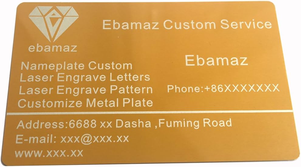 Ebamaz 100PCS Thin Aluminum Alloy Metal Business Cards 3.4 X2.13X0.008 inch for Laser Engrave (Golden,Blank) - Image 5