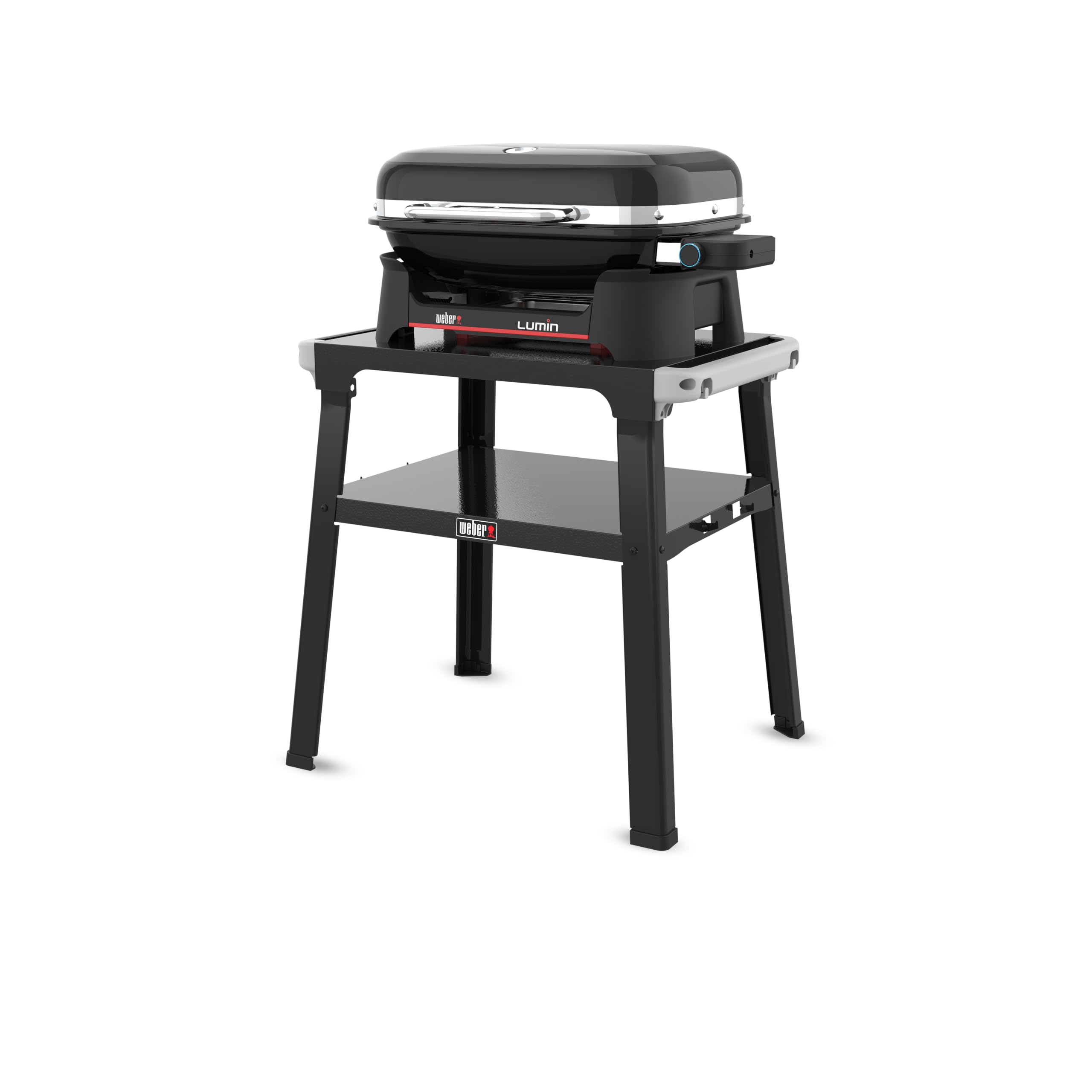 Weber Lumin Elektrogrill mit Stand – mit Deckelthermometer und gusseisernen Rosten
