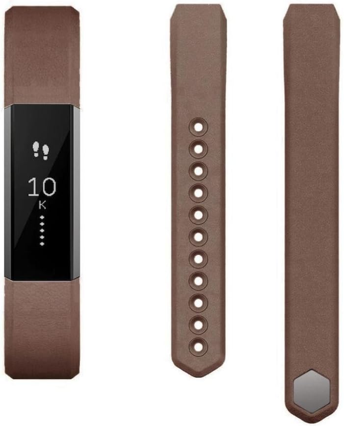 Fitbit Alta Accessory Band, FUA® Replacement Luxury Genuine Leather Band Strap Bracelet For Fitbit Alta Tracker (Brown)