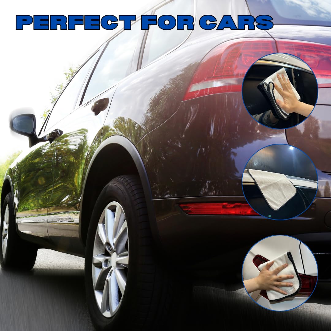 The PALYUGO Microfiber Car Detailing Towel 2Pack - High-Absorbency Car Wash Cloth - Ideal for Polishing Drying and — view 4